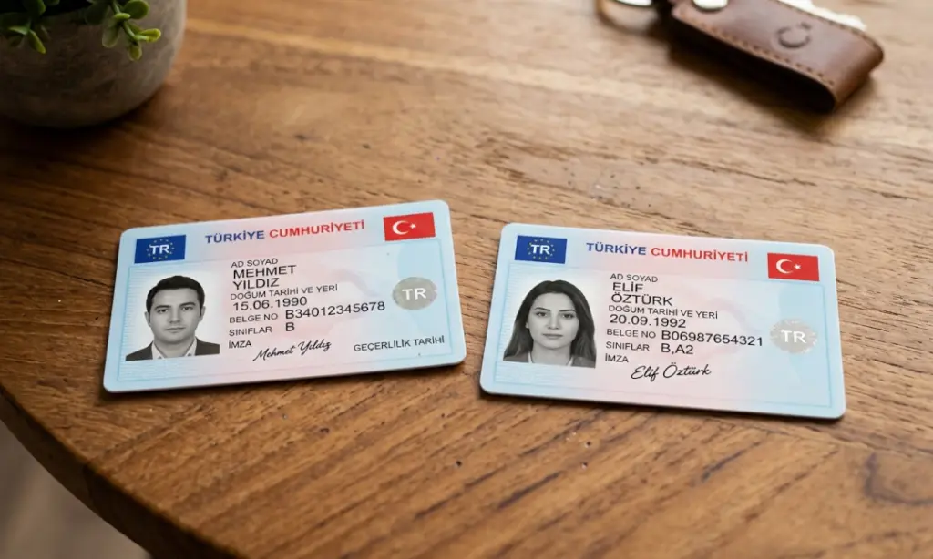 İki ehliyet masada