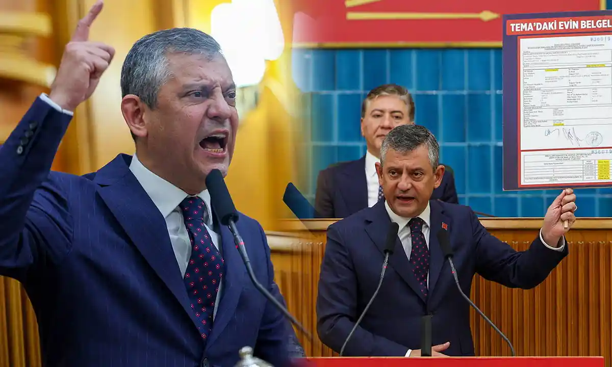 Özgür Özel kürsüde konuşurken