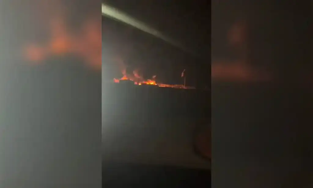 Erbil'de saldırı sonrası yangın