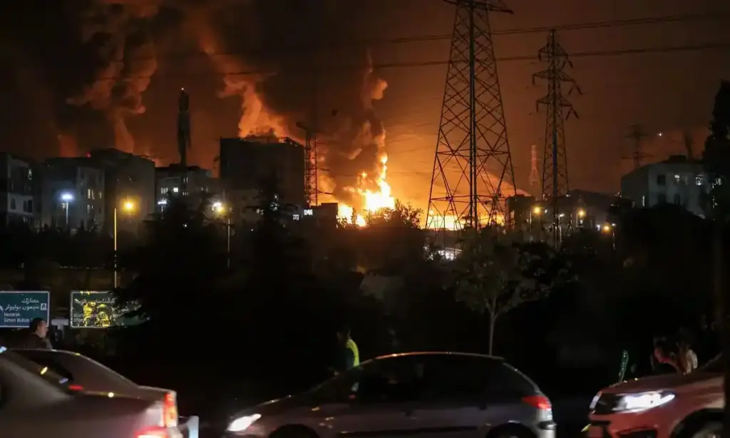 Saldırı sonrası yangın