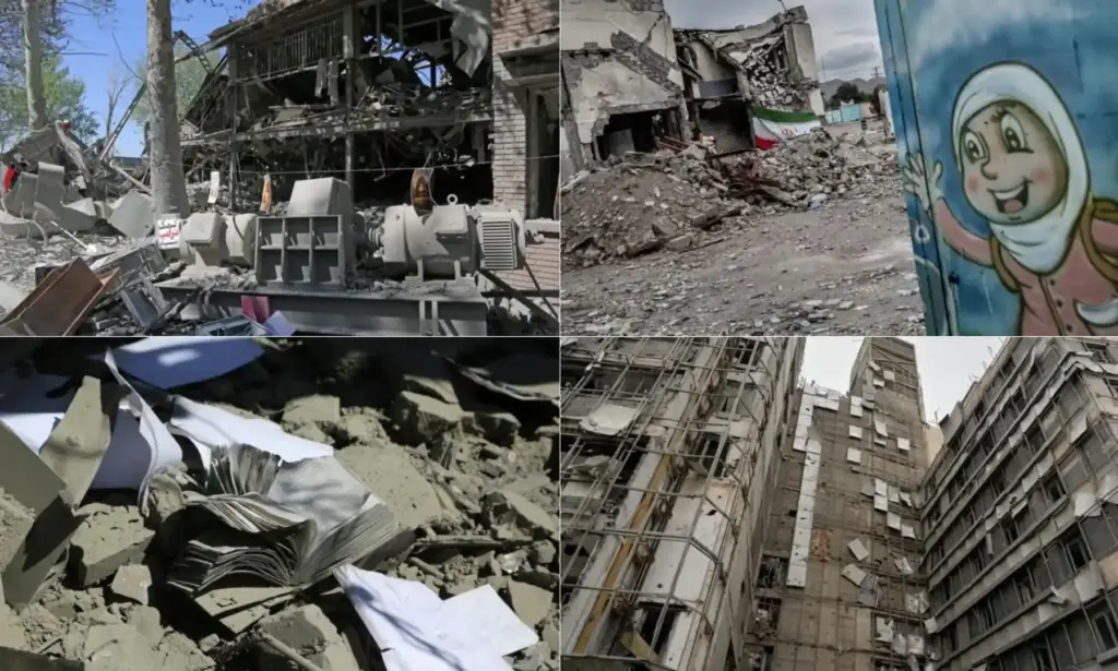 saldırı sonrası binalar ayrı karelerde