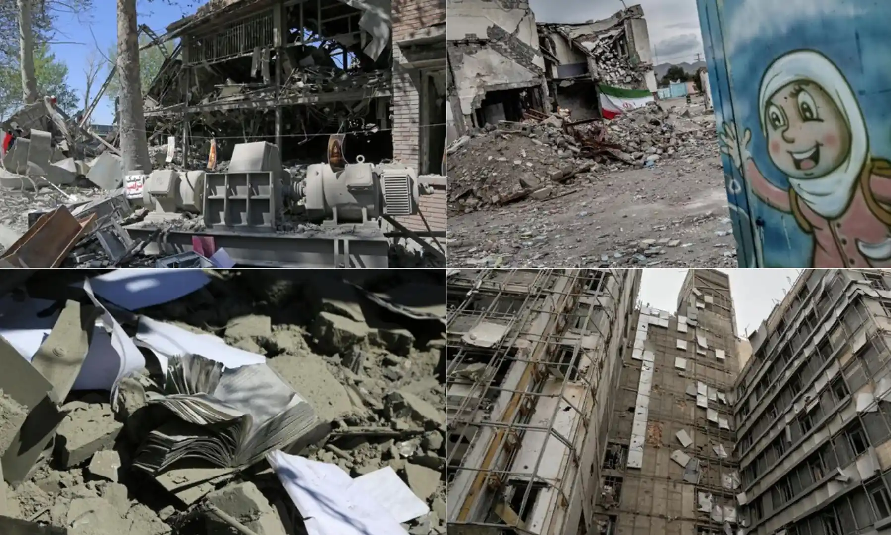 saldırı sonrası binalar ayrı karelerde