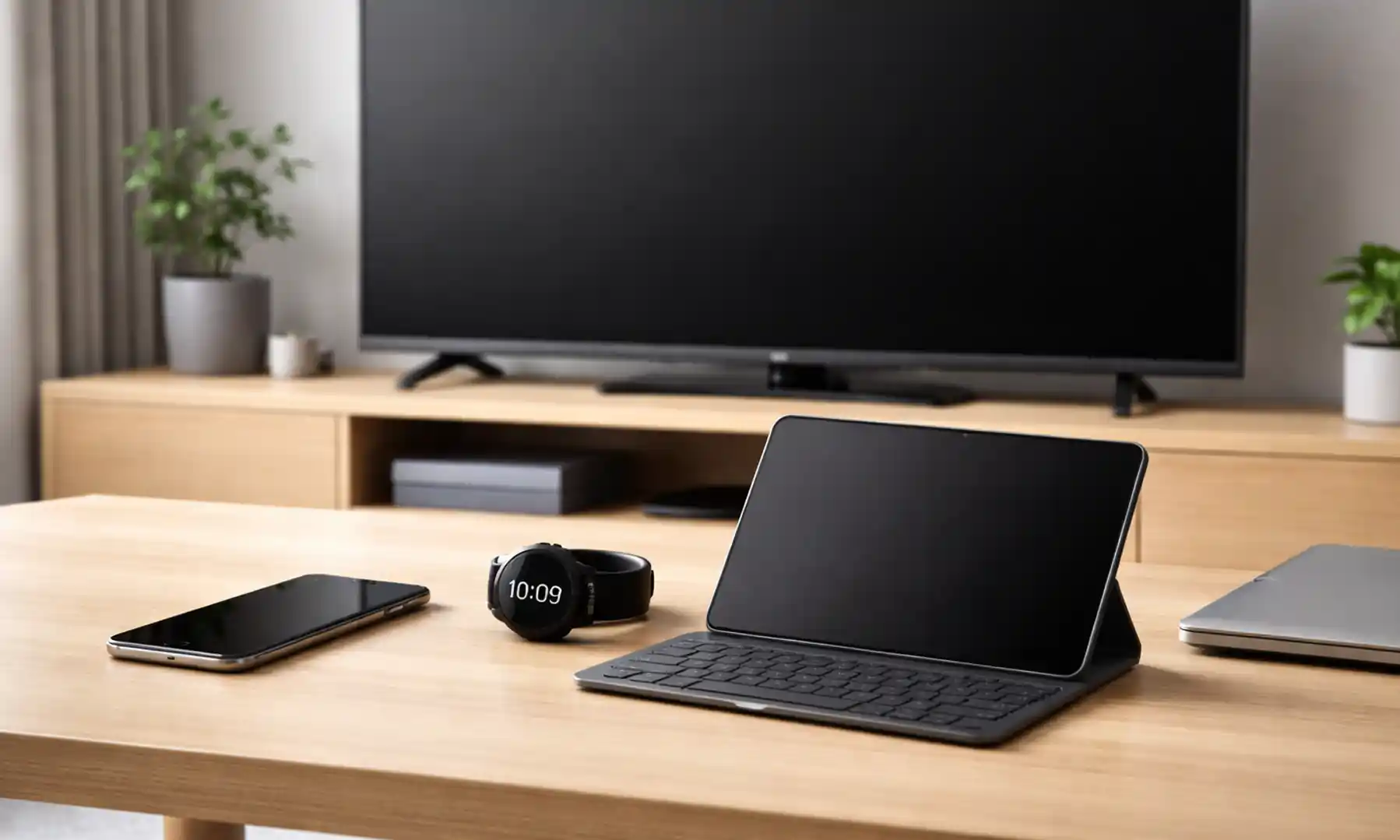 televizyon, diz üstü bilgisayar ve telefon