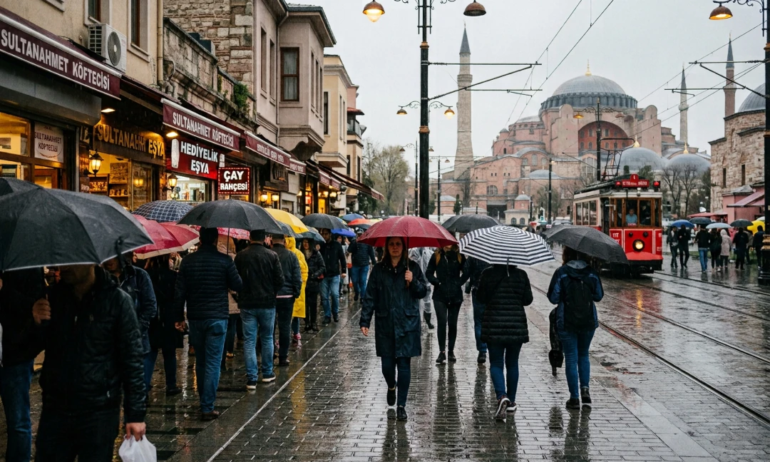 İstanbul'da yağmurlu hava